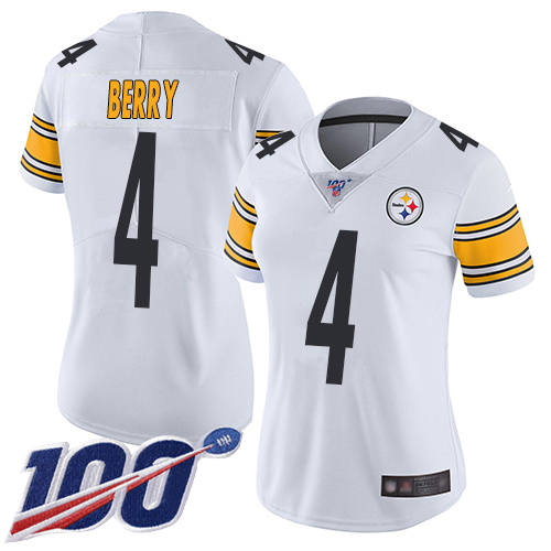 Women Pittsburgh Steelers Football #4 Limited White Jordan Berry Road 100th Season Vapor Untouchable Nike NFL Jersey